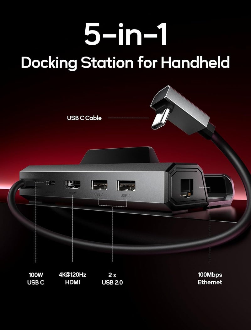 JSAUX 5-in-1 Docking Station for Steam Deck OLED/ROG Ally/Legion Go with HDMI 2.0 4K@60Hz - Image 2