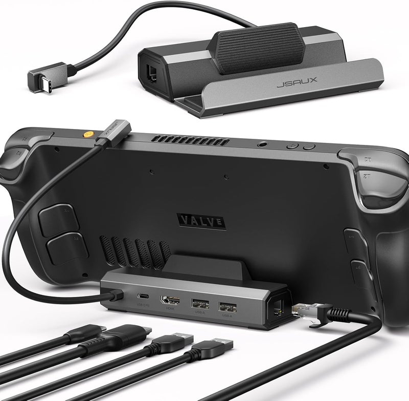 JSAUX 5-in-1 Docking Station for Steam Deck OLED/ROG Ally/Legion Go with HDMI 2.0 4K@60Hz - Image 1