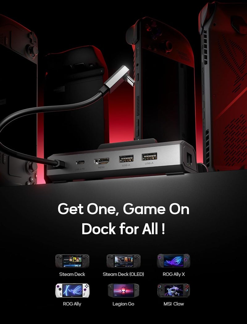 JSAUX 5-in-1 Docking Station for Steam Deck OLED/ROG Ally/Legion Go with HDMI 2.0 4K@60Hz - Image 4