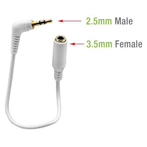 Cellet 2.5mm Male to 3.5mm Female Audio Adapter Cable, 5-Inch Gold-Plated TRRS Connector – Right Angle Plug for Mobile Credit Card Readers, Headsets & Devices with Bulky Cases - Image 4