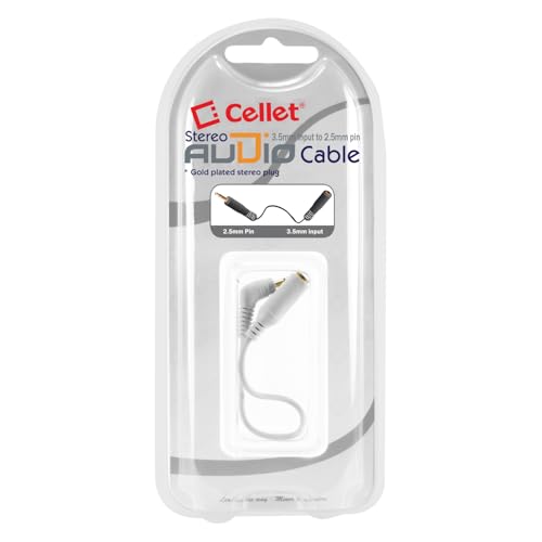 Cellet 2.5mm Male to 3.5mm Female Audio Adapter Cable, 5-Inch Gold-Plated TRRS Connector – Right Angle Plug for Mobile Credit Card Readers, Headsets & Devices with Bulky Cases - Image 5