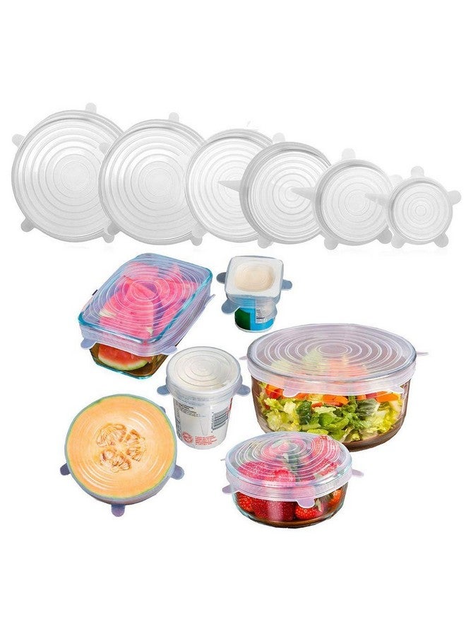 JB Export أغطية سيليكون مرنة قابلة لإعادة الاستخدام وآمنة في الميكروويف من JB لحاويات مستطيلة، دائرية، مربعة، أطباق، صحون، علب، برطمانات، زجاجيات وأكواب - عبوة من 6 أغطية، متعددة الألوان - Image 2