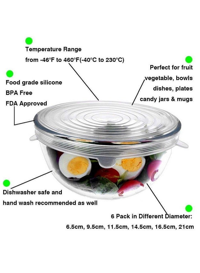 JB Export أغطية سيليكون مرنة قابلة لإعادة الاستخدام وآمنة في الميكروويف من JB لحاويات مستطيلة، دائرية، مربعة، أطباق، صحون، علب، برطمانات، زجاجيات وأكواب - عبوة من 6 أغطية، متعددة الألوان - Image 4