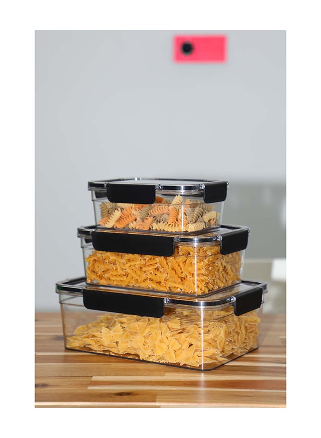 ايست من نون مجموعة من 3 حاويات تخزين محكمة الغلق لحفظ الأطعمة الطازجة، حافظة تنظيم طعام الثلاجة، صندوق شفاف بأغطية مُحسّنة للفواكه والخضروات والوجبات الخفيفة 28.3 × 20 × 9.3 سم - Image 3