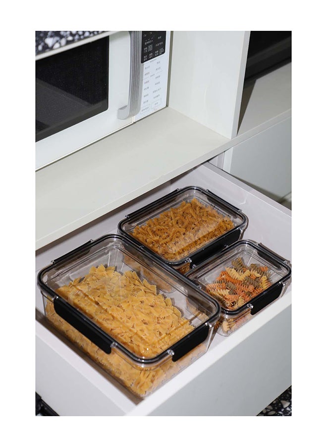 ايست من نون مجموعة من 3 حاويات تخزين محكمة الغلق لحفظ الأطعمة الطازجة، حافظة تنظيم طعام الثلاجة، صندوق شفاف بأغطية مُحسّنة للفواكه والخضروات والوجبات الخفيفة 28.3 × 20 × 9.3 سم - Image 4