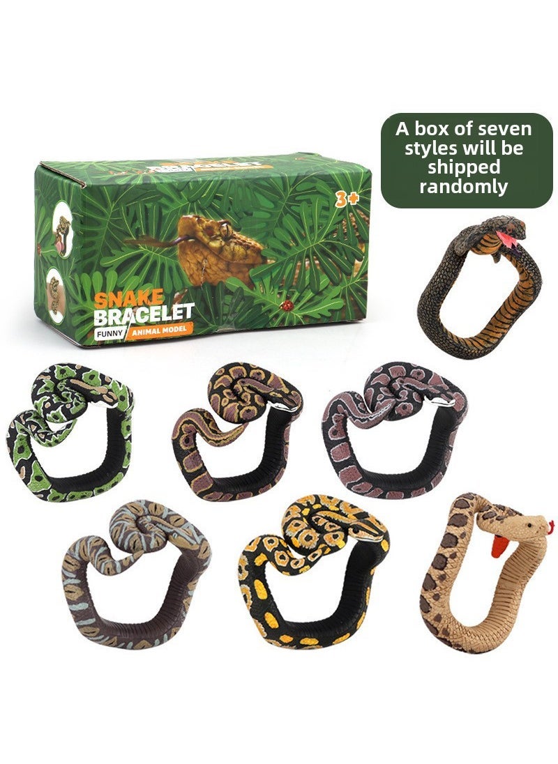Cool Snake Bracelets Kids Toy Hand-painted Simulation Sealed box snake bracelet 7 (price for a price) 