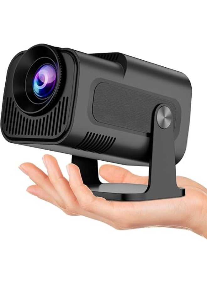 4K 1080P Smart Projector with Built-in Apps, Bluetooth, Wi-Fi, Auto Keystone, Shortcut and 270° Adjustable Projection - Compact Portable Outdoor Movie Projector HY320 HY300 (Black) - Image 1