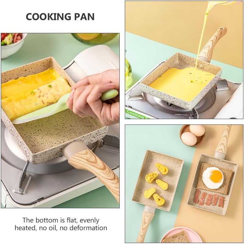 ABOOFAN Square Non-stick Frying Pan for Steak and Breakfast Cooking, Maifan Stone Coating, Flat Home Kitchen Omelet Pan Compatible with Gas and Electric Stovetops - Image 3