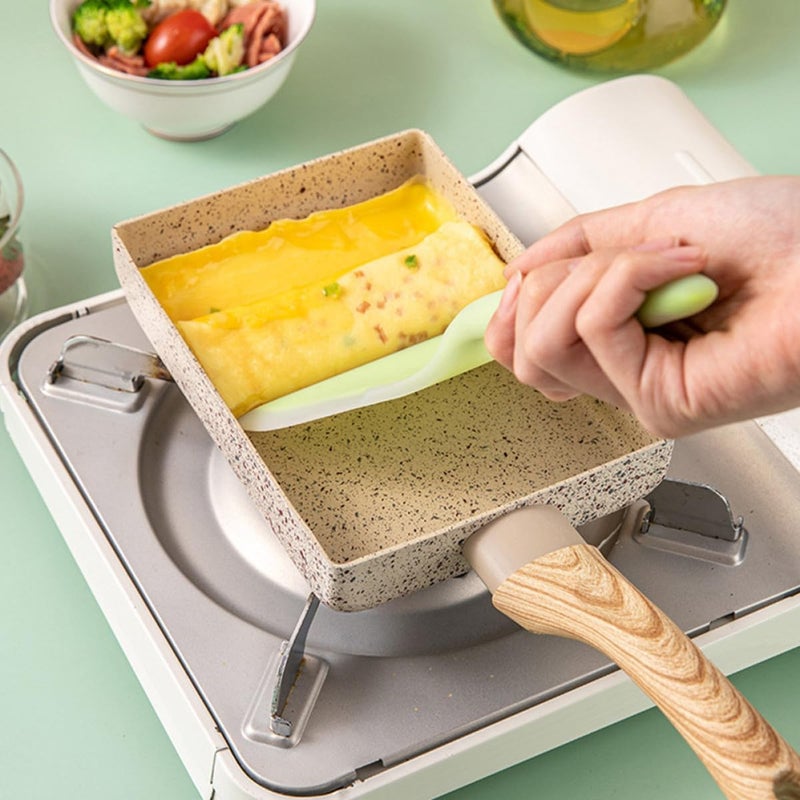 ABOOFAN Square Non-stick Frying Pan for Steak and Breakfast Cooking, Maifan Stone Coating, Flat Home Kitchen Omelet Pan Compatible with Gas and Electric Stovetops - Image 5