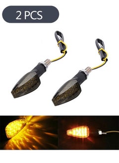Ant 2-Piece Motorcycle Turn Signal Lights, 12V Universal Motorbike LED Indicator Blinker Amber Lamp Mini Stalk Arrow Light, Front Rear Lights for Motorcycles  - Image 1