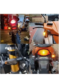 Ant 2-Piece Motorcycle Turn Signal Lights, 12V Universal Motorbike LED Indicator Blinker Amber Lamp Mini Stalk Arrow Light, Front Rear Lights for Motorcycles  - Image 5