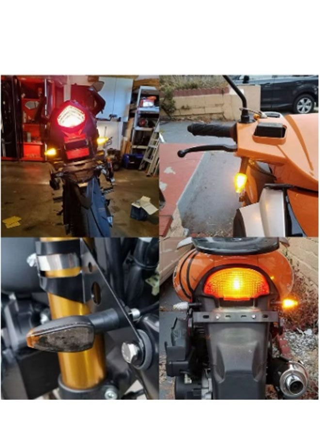 Ant 2-Piece Motorcycle Turn Signal Lights, 12V Universal Motorbike LED Indicator Blinker Amber Lamp Mini Stalk Arrow Light, Front Rear Lights for Motorcycles  - Image 5