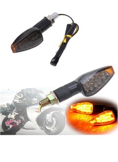 Ant 2-Piece Motorcycle Turn Signal Lights, 12V Universal Motorbike LED Indicator Blinker Amber Lamp Mini Stalk Arrow Light, Front Rear Lights for Motorcycles  - Image 3
