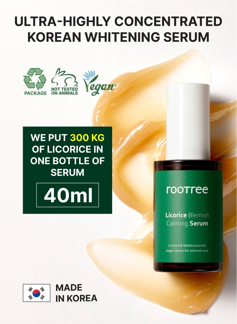 rootree Licorice Blemish Calming Serum - Korean Beauty Skin Brigtening, Impproving Skin Tone, Soothing Revitalizing, Vegan & Cruelty Free - Image 2