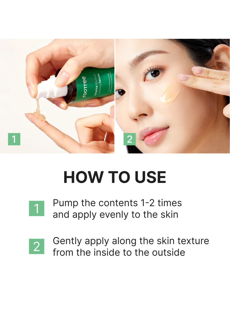 rootree Licorice Blemish Calming Serum - Korean Beauty Skin Brigtening, Impproving Skin Tone, Soothing Revitalizing, Vegan & Cruelty Free