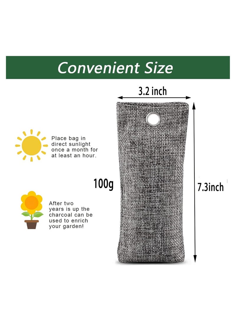 Activated Bamboo Charcoal Bags, 100g Charcoal Shoe Deodorizer Bags, Shoe Odor Eliminator, Charcoal Air Purifying Bags, Activated Charcoal Odor Absorber for Gym Bag, Car, Pet, Closet (6) - Image 3