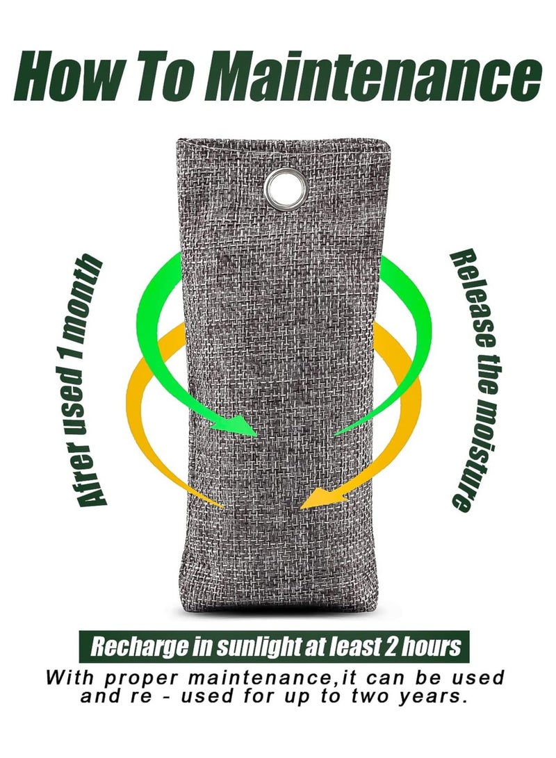 Activated Bamboo Charcoal Bags, 100g Charcoal Shoe Deodorizer Bags, Shoe Odor Eliminator, Charcoal Air Purifying Bags, Activated Charcoal Odor Absorber for Gym Bag, Car, Pet, Closet (6) - Image 4