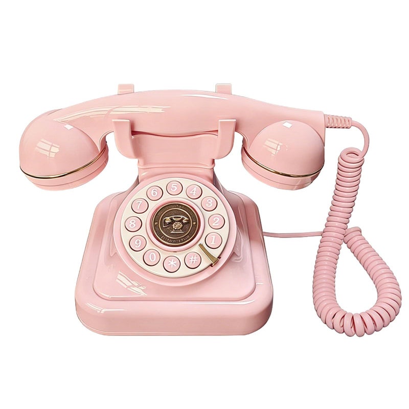 Vintage Corded Landline Phone European Design Home Office Decor 9.1 In - Image 2
