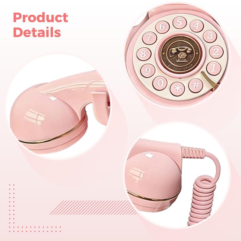 Vintage Corded Landline Phone European Design Home Office Decor 9.1 In - Image 4