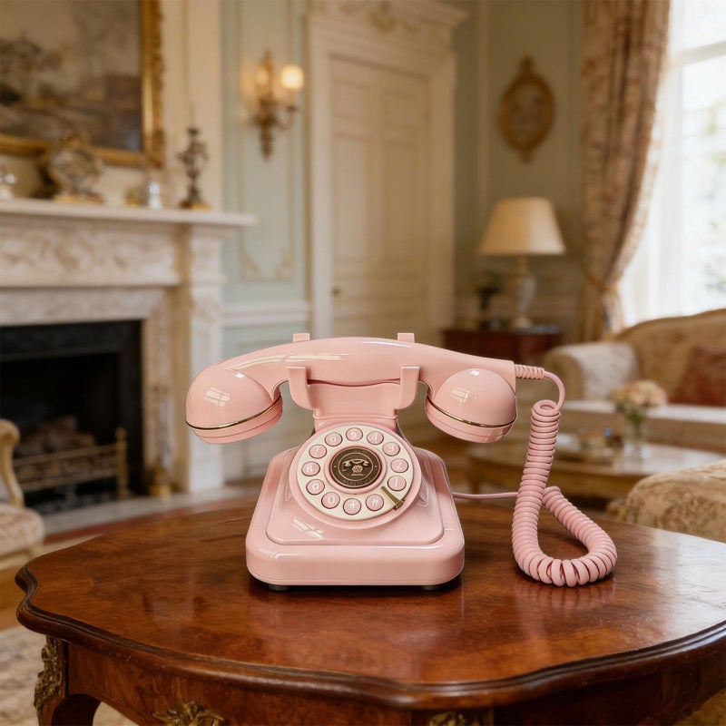Vintage Corded Landline Phone European Design Home Office Decor 9.1 In - Image 3