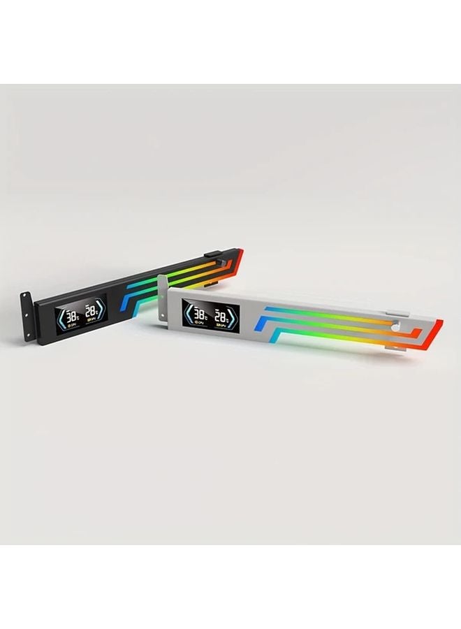 شاشة عرض درجة الحرارة لشاشة LED حامل دعم كارت الشاشة ARGB أسود قابل للتعديل 5V 3 دبابيس قضبان معدنية - Image 4