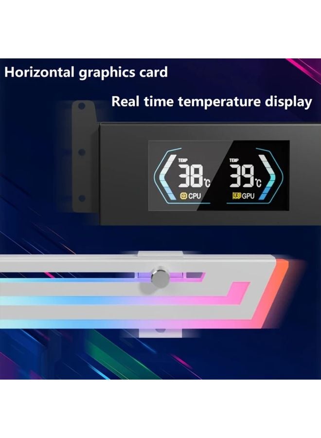 شاشة عرض درجة الحرارة لشاشة LED حامل دعم كارت الشاشة ARGB أسود قابل للتعديل 5V 3 دبابيس قضبان معدنية - Image 2