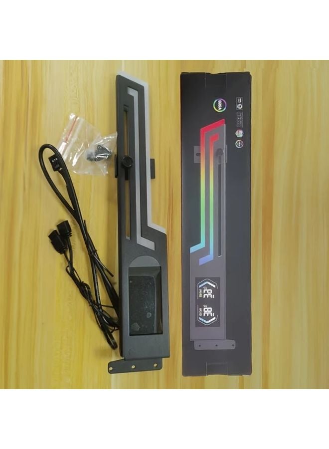 شاشة عرض درجة الحرارة لشاشة LED حامل دعم كارت الشاشة ARGB أسود قابل للتعديل 5V 3 دبابيس قضبان معدنية - Image 1