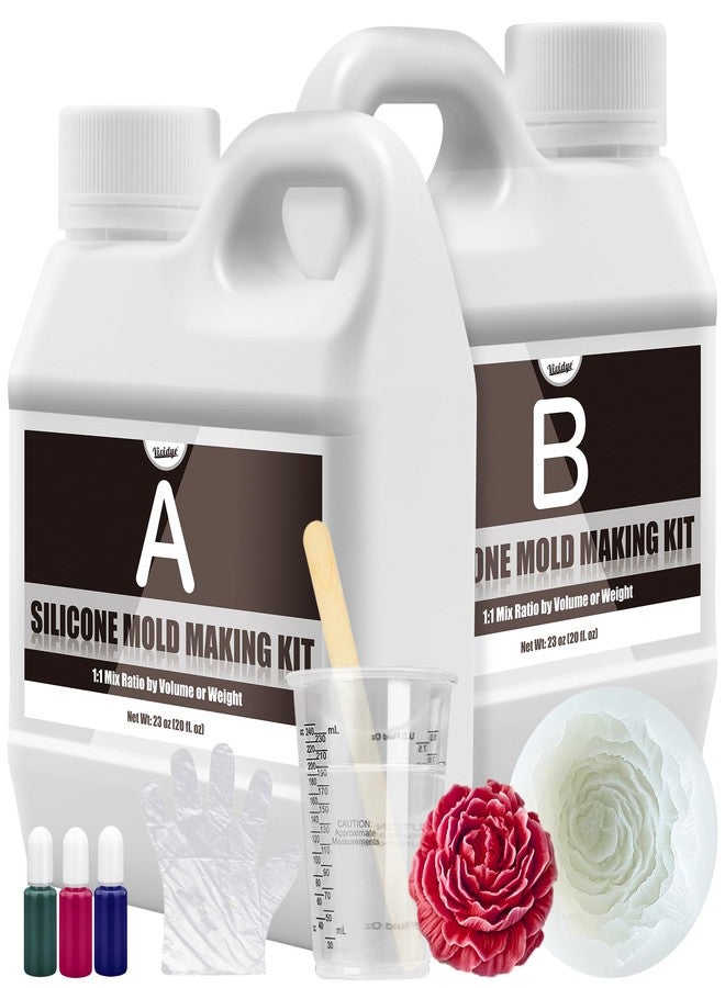 Vividye Silicone Mold Making Kit - 46oz Translucent 15A Liquid Silicone Rubber 1:1 Mixing Ratio for Mold Making, Fast Curing DIY Molding Kit for Resin Casting, Candle Molds, Soap Molds, Craft (3 Colors) - Image 1