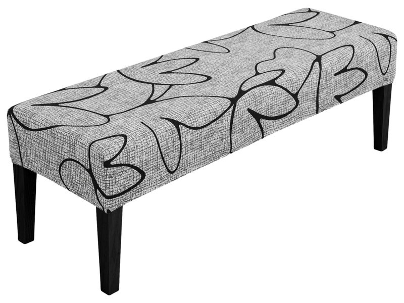 SPRINGRICO Stretch Dining Bench Cover Removable Bench Slipcover Washable Bench Seat Protector Rectangle Bench Cover for Dining Room Living Room Bedroom Kitchen Lotus Gray