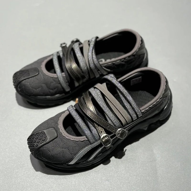 2026 Trendy Ballet Shoes For Women, Flat Casual Shoes With Hollow Lace-Up Design, Collaboration Sports Shoes For Women - Image 2