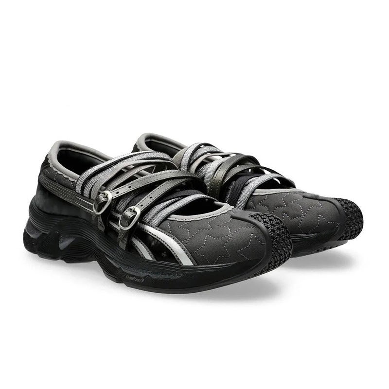 2026 Trendy Ballet Shoes For Women, Flat Casual Shoes With Hollow Lace-Up Design, Collaboration Sports Shoes For Women - Image 1
