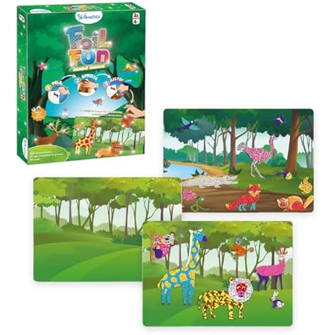 FOIL FUN ANIMAL WORLD CRAFT SET FOR CHILDREN WITH 1 PLAYER, EDUCATIONAL GAMES FOR CHILDREN FROM 4 YEARS, CHILDREN'S GAME FROM 100 SLIDES - Image 3