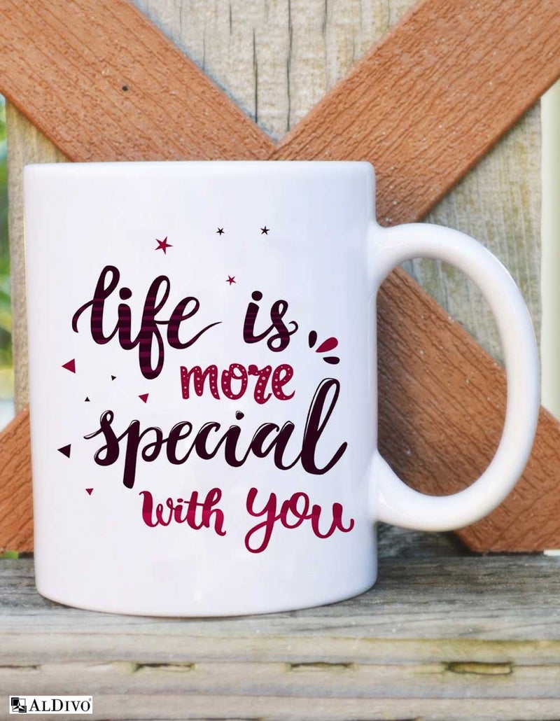 ALDIVO ALDIVO Cushion Cover with Filler Ceramic Coffee Mug Greeting Card Key Ring Standard White  - Image 3