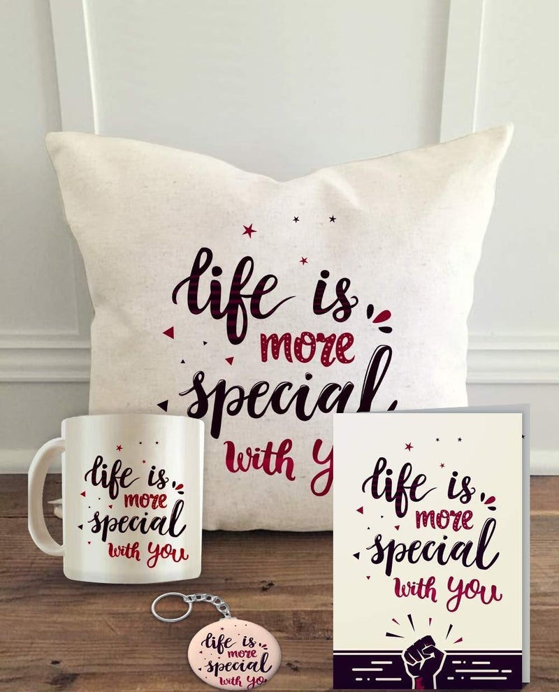 ALDIVO ALDIVO Cushion Cover with Filler Ceramic Coffee Mug Greeting Card Key Ring Standard White  - Image 1