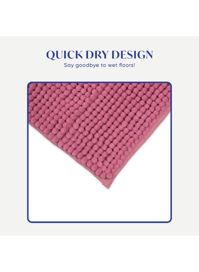 DIVEENAS Diveena's Non-Slip Bathroom Mat – 40x60cm Super Soft Microfiber Bath Mat, Quick-Dry & Machine Washable Bath Rug for Bathroom or Powder Room & Home | Berry - Image 5