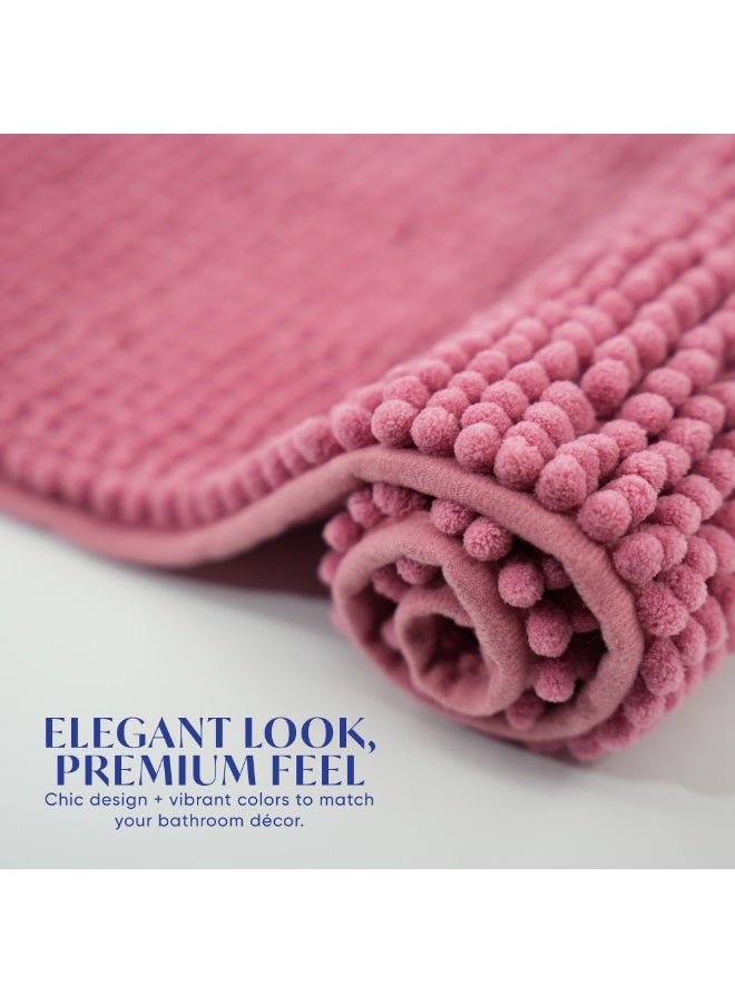 DIVEENAS Diveena's Non-Slip Bathroom Mat – 40x60cm Super Soft Microfiber Bath Mat, Quick-Dry & Machine Washable Bath Rug for Bathroom or Powder Room & Home | Berry - Image 4