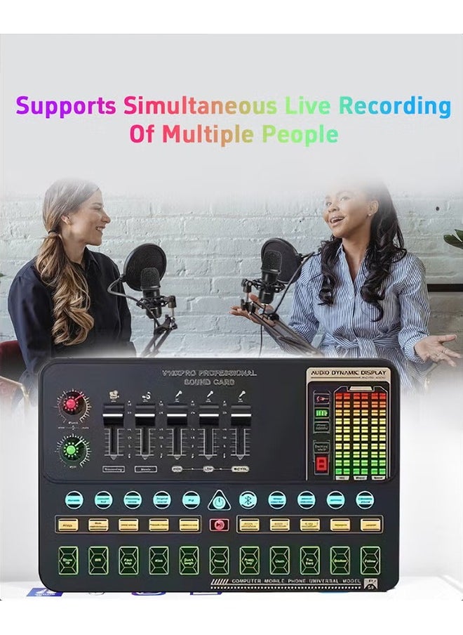 XiuWoo - Sound Card Microphone Podcast Package,Live Broadcast Equipment with Ring Light/Recording Studio for Live Streaming/Suitable for Podcasting/Live Broadcasting/Singing/PC/Mobile/TikTok/YouTube - Image 1