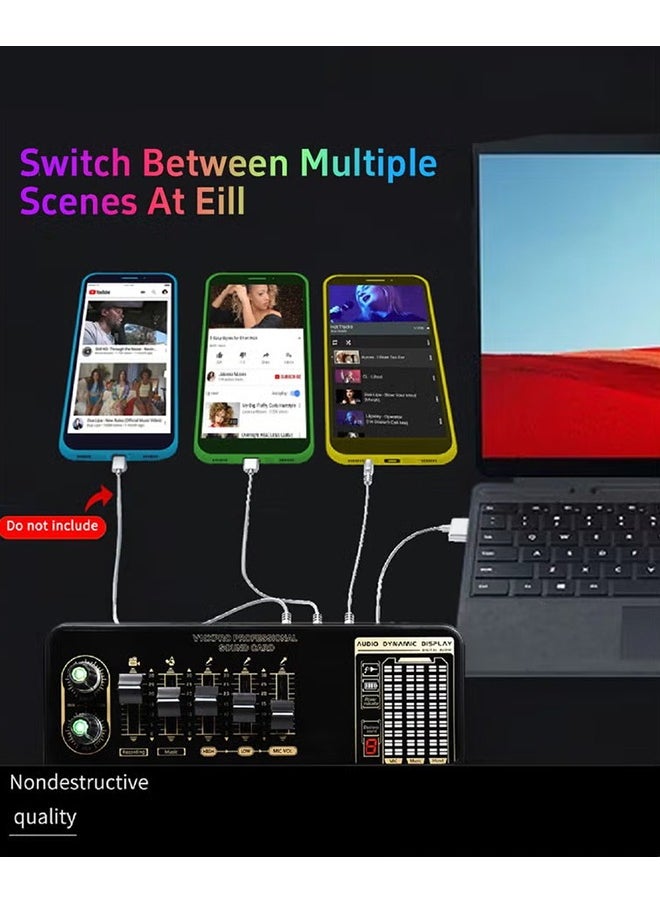 XiuWoo - Sound Card Microphone Podcast Package,Live Broadcast Equipment with Ring Light/Recording Studio for Live Streaming/Suitable for Podcasting/Live Broadcasting/Singing/PC/Mobile/TikTok/YouTube - Image 1