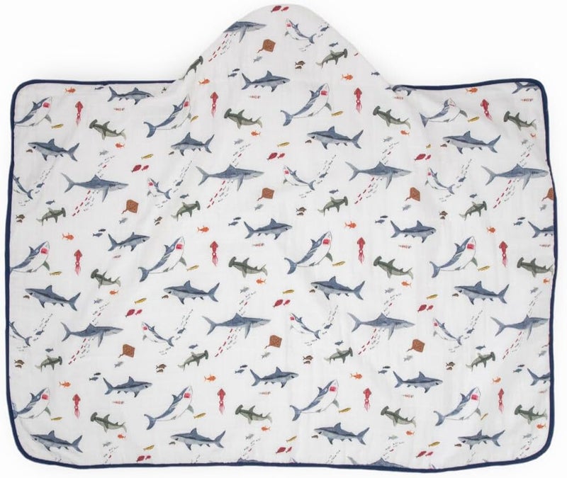 Little Unicorn Cotton Hooded Towel Big Kid (Shark) - Image 2