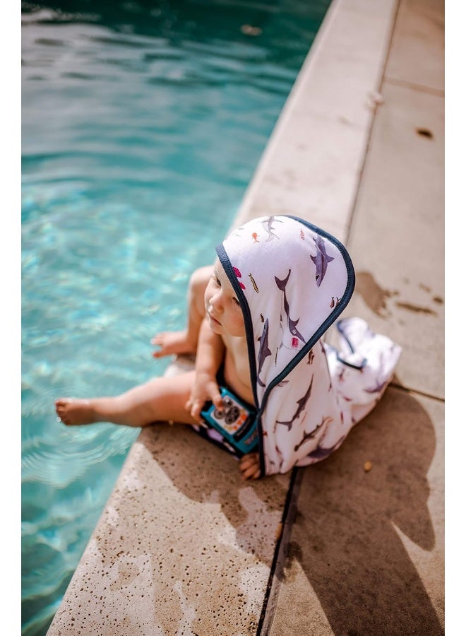 Little Unicorn Cotton Hooded Towel Big Kid (Shark) - Image 3