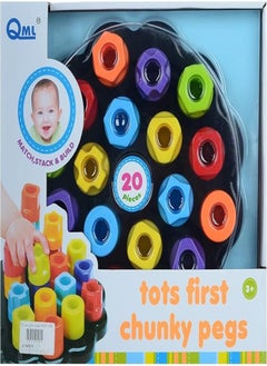 QML Tots First Chunky Pegs 20 Pieces Multi Color For Unisex From Qml 