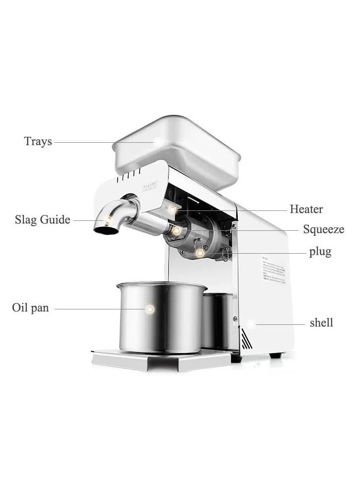 LETWOO - LETWOO Electric Oil Press Machine 700W Cold Hot Press Stainless Steel Seed Oil Maker - Image 1
