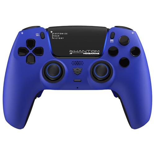 HEXGAMING PHANTOM Pro Gaming Controller with 4 Remappable Buttons, 6 Remapping Profiles, 8 Interchangeable Analog Stick, and Adjustable Triggers Compatible with ps5, PC, Mobile - Dream Blue - Image 2