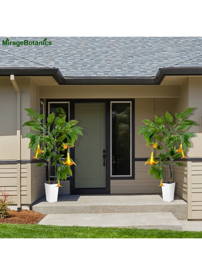 MirageBotanics 160cm Artificial Fuchsia Tree, Fake Tree, Faux Plant Morning Glory Tree Fake Plant with White Tall Planter for Home Office Garden Decor Housewarming Gift - Image 5