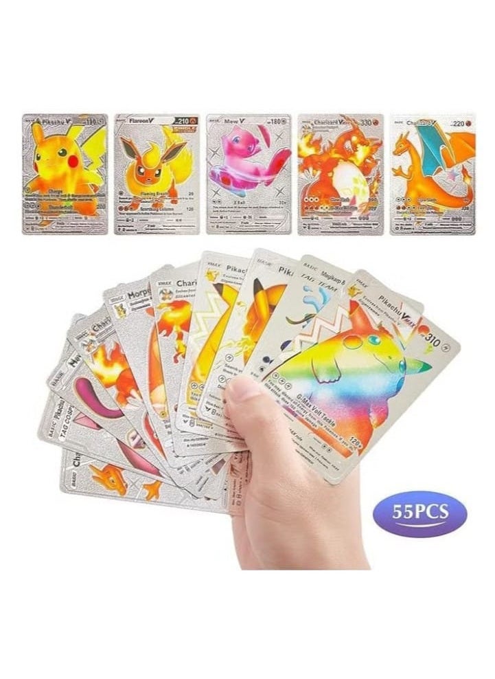 Generic Aikdnta 220 Pcs Playing Cards All Rare Series Golden Cards TCG Deck Box - Vstar V Series EX Vmax GX Rare (55 Gold+55 Black+55 Silver+55Rainbow) Pack of 4  - Image 3
