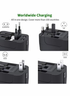 KASTWAVE Universal Travel Adapter, Wall AC Power Plug Adapter Charger with Dual USB Charging Ports for Cell Phone Laptop, Black  - Image 4