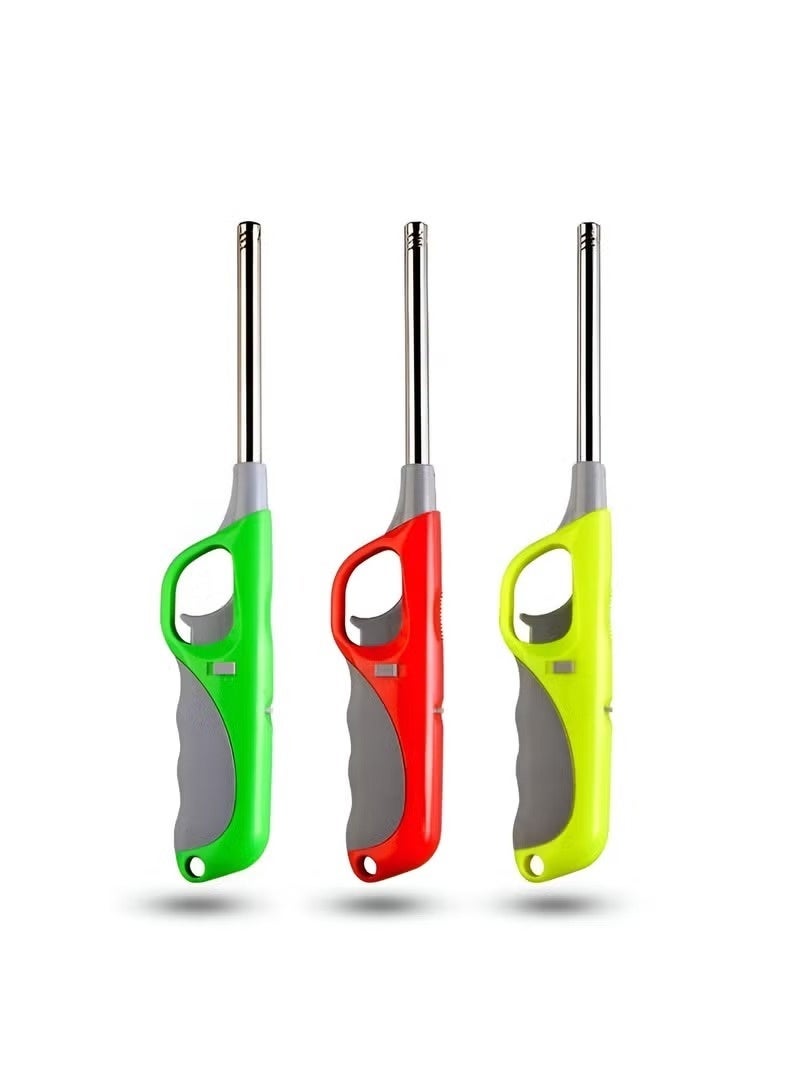 Multi Purpose Torch Lighter Set of 3 Refillable Butane Windproof Stainless Steel for Kitchen and BBQ - Image 1