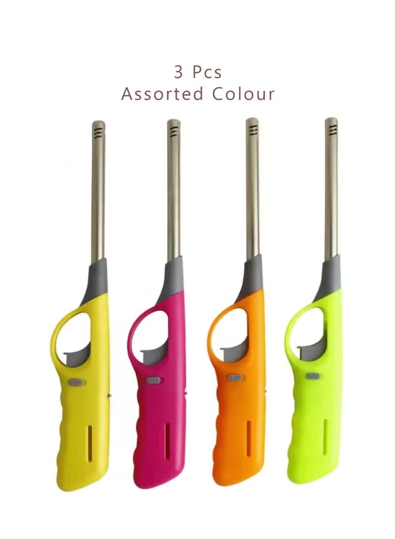Multi Purpose Torch Lighter Set of 3 Refillable Butane Windproof Stainless Steel for Kitchen and BBQ - Image 2