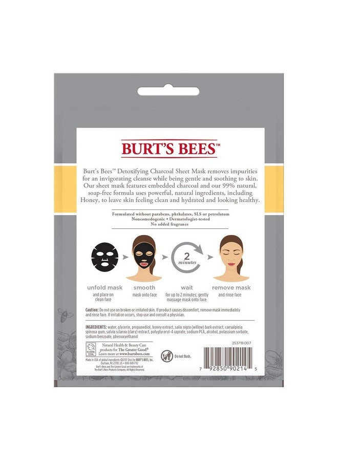 Burts Bees Detoxifying Charcoal Sheet Mask, 6 Count  - Image 3