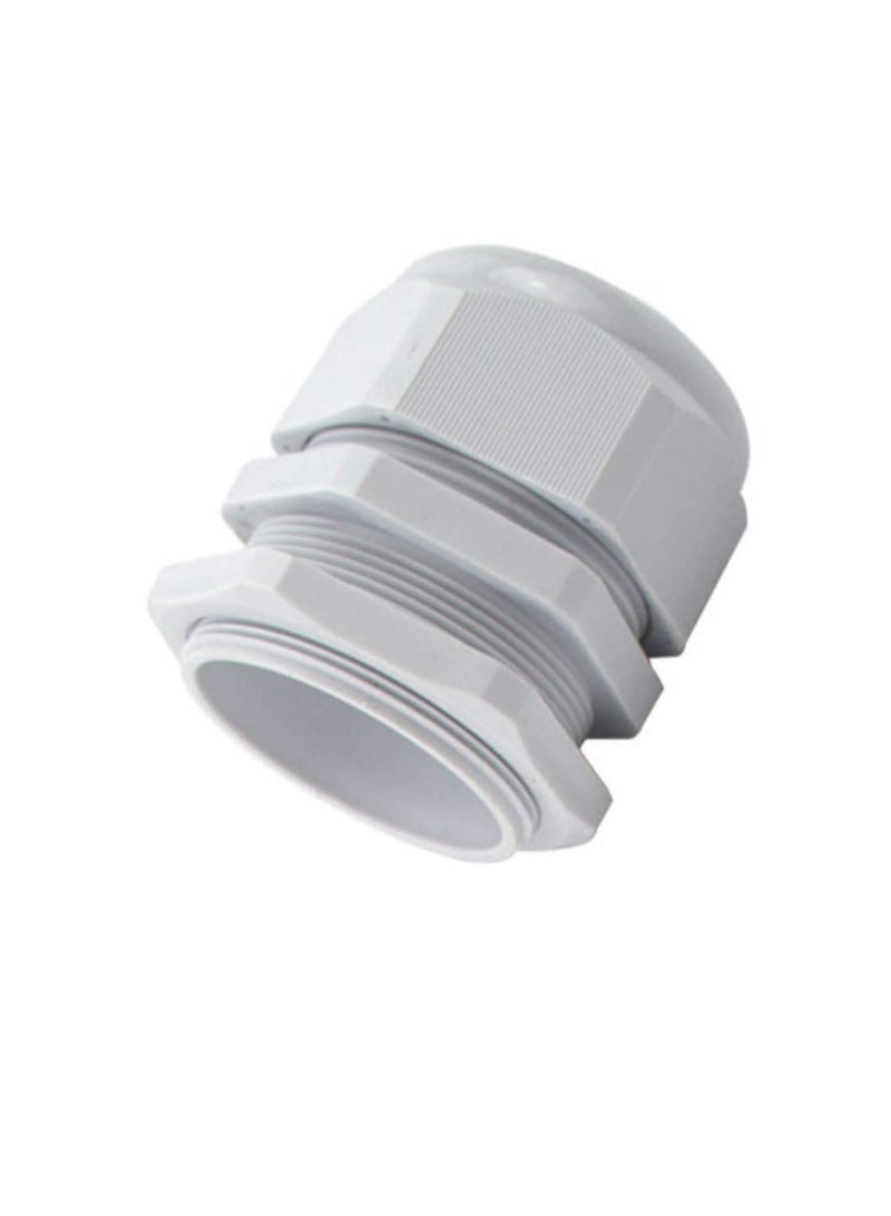 PG Gland White Pack of 5 pcs, Dust Proof Nylon Cable Gland With Locknut Ideal For Junction/connection Boxes Electrical Power, Tele  Data Cables, Instrumentation Control (PG-29) - Image 1